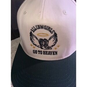 All‎ Cowgirls Go To Heaven Embroidered Baseball Cap White Green Otto Snapback